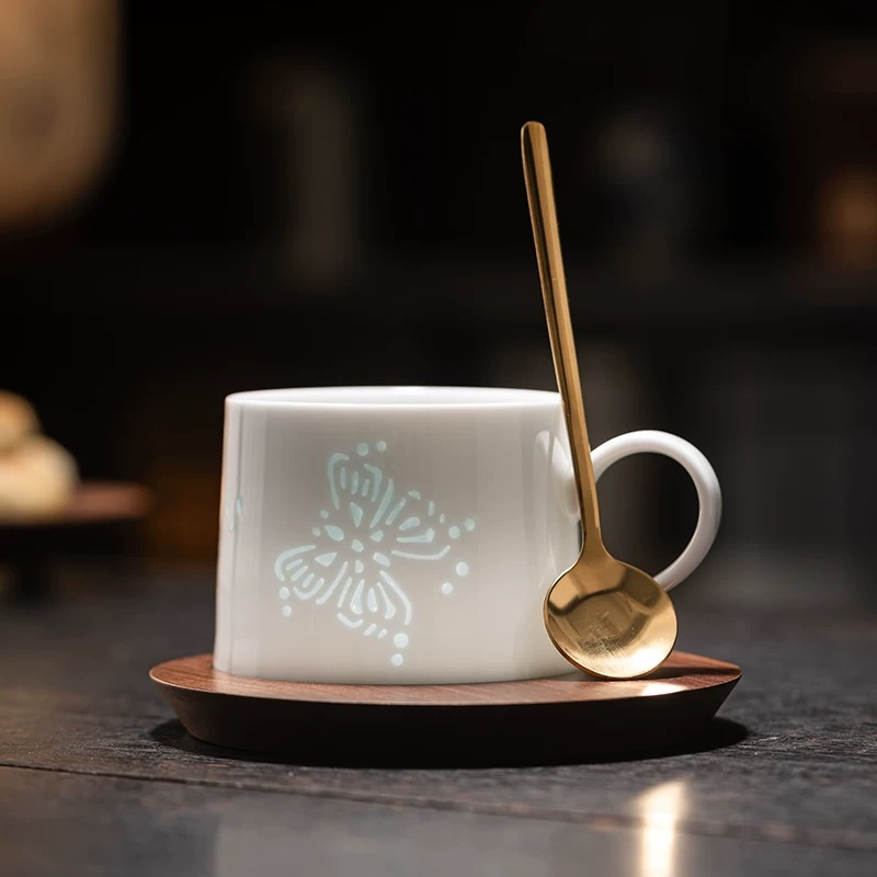 赏心德化2025新款高白瓷高档精致个人咖啡杯女士下午茶专用玲珑杯