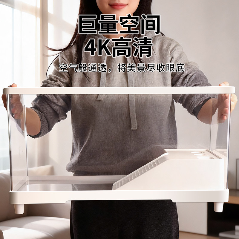 乌龟饲养缸生态造景家用草龟巴西龟带盖巨无霸桌面缸带爬台别墅