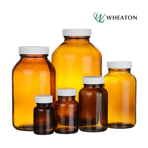 Wheaton玻璃广口试剂瓶棕色避光
