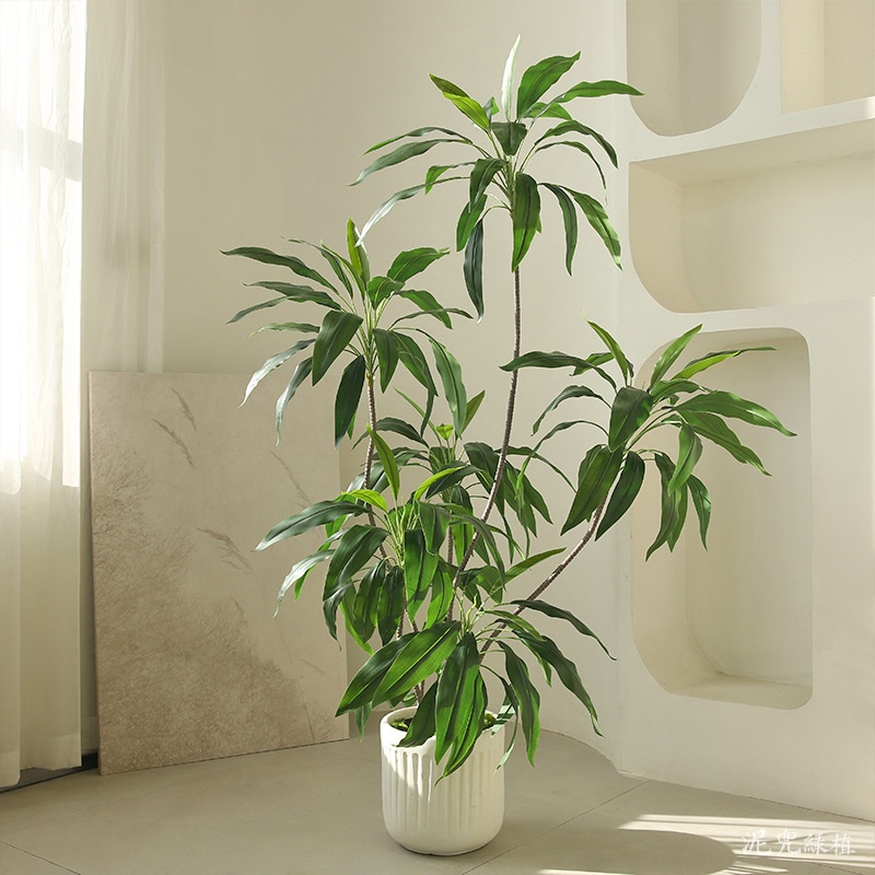 新款仿真天鹅绒大型北欧简约落地摆件室内装饰盆景酒店大厅陈设