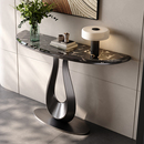 半月天然黑玫瑰玄关桌设计师客厅走廊过道入户玄关台高端奢石玄关