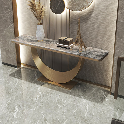 意式简奢天然大理石玄关桌