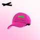 CUOxPAI错牌棒球帽男女同款 荧光粉色运动软顶鸭舌帽