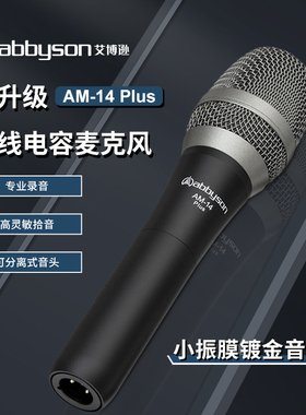 艾博逊 AM-14Plus白色话筒48V电容麦直播声卡K歌家用会议舞台演出