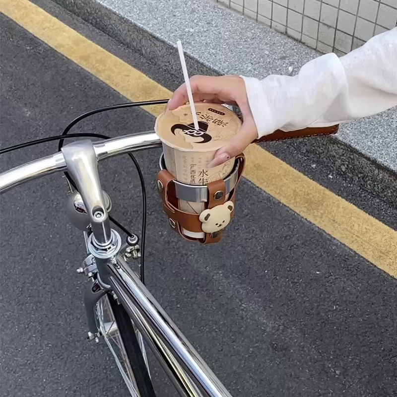 小熊自行车咖啡杯架公路车平把山地单车骑行装备电动车水壶支架