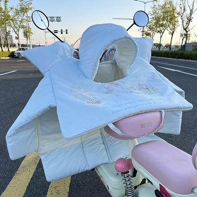 电动车挡风被带小孩冬加大加厚高颜值电瓶车挡风罩雅迪爱玛通用