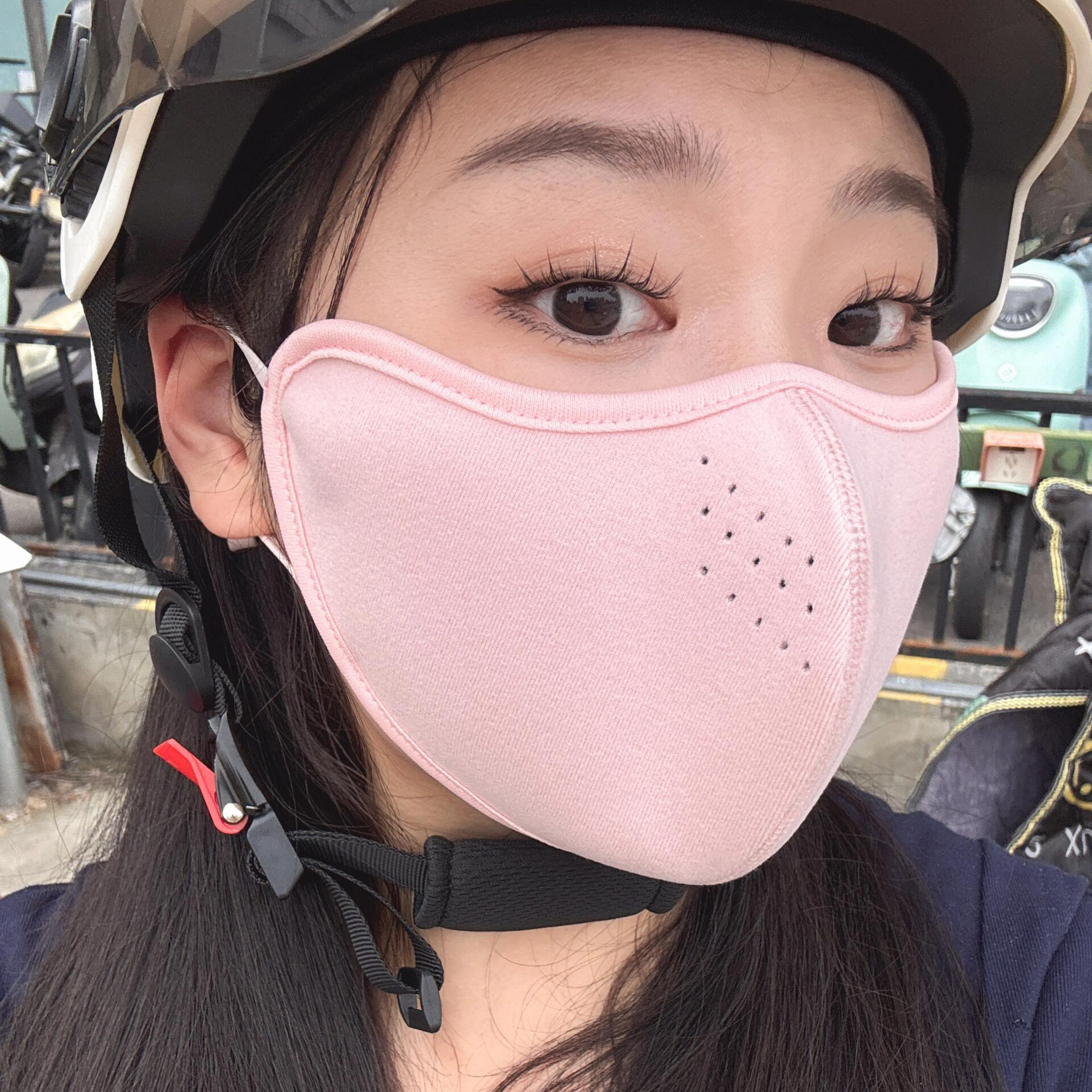 冬天骑车防风口罩骑行秋冬女保暖防寒带透气孔立体澳绒护眼角面罩