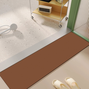 纯色棕色进门地垫门槛石地垫长条形硅藻泥浴室卫生间干湿分离地毯