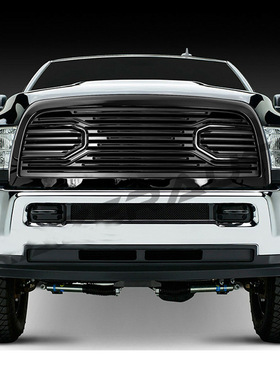适用10-18年道奇公羊RAM 2500 3500 4500 中网亮黑色前脸格栅配件