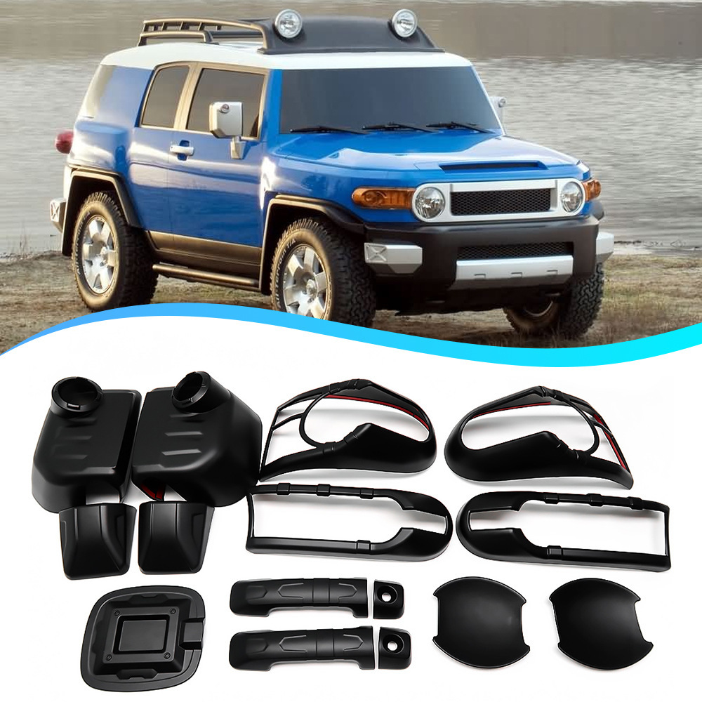 适用丰田FJ cruiser FJ酷路泽外饰黑武士改装拉手门碗大灯尾灯罩