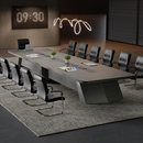 文胜会议桌椅组合简约现代会议室办公桌长桌圆角大型员工培训轻奢