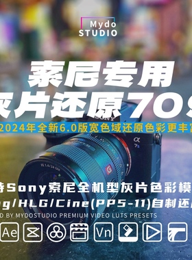 Sony索尼灰片还原LUT Slog/Hlg/Cine还原709 剪映/PR/FCPX/达芬奇