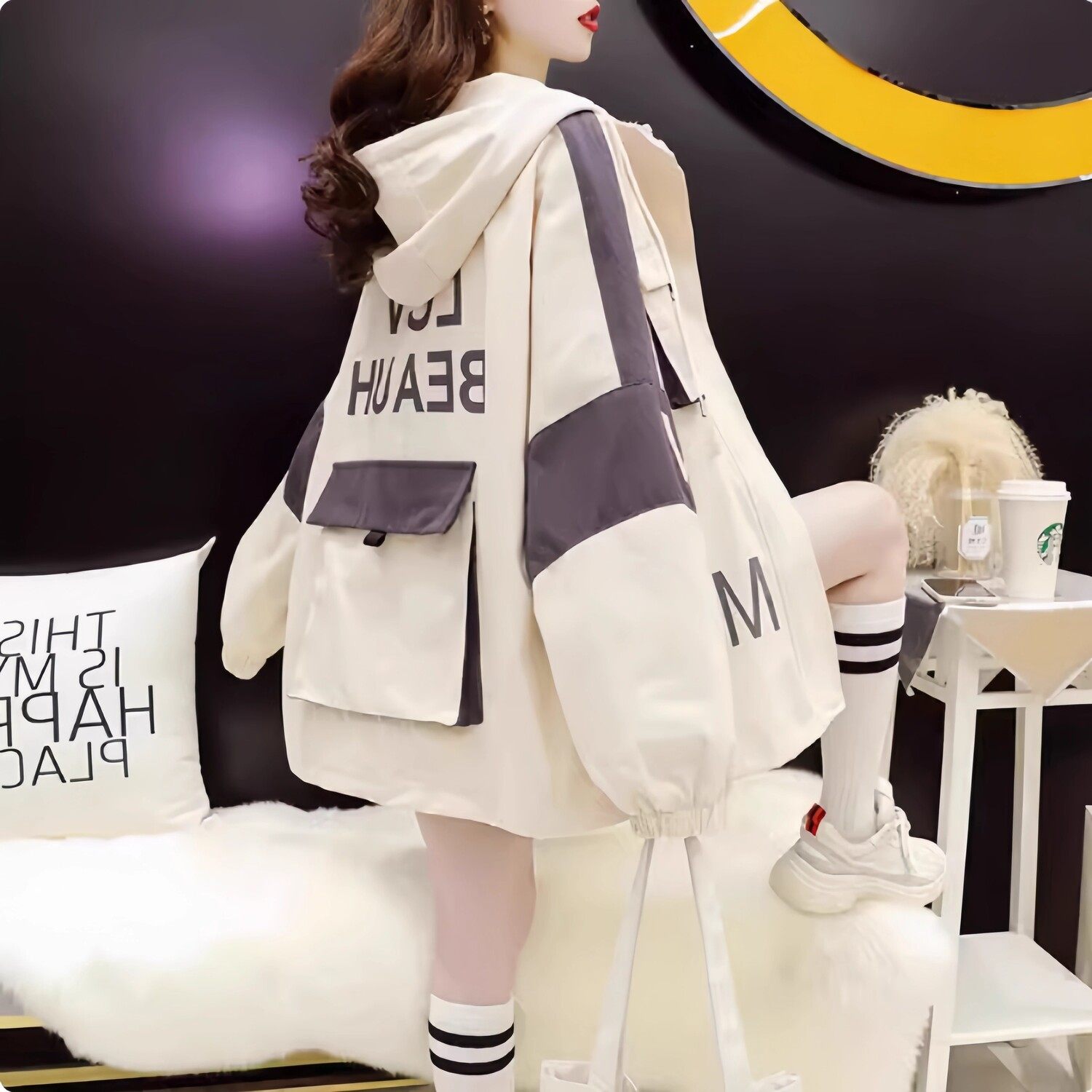 派克服女夹棉外套2026新款加棉加厚工装棉衣高中棉袄学生冬季棉服