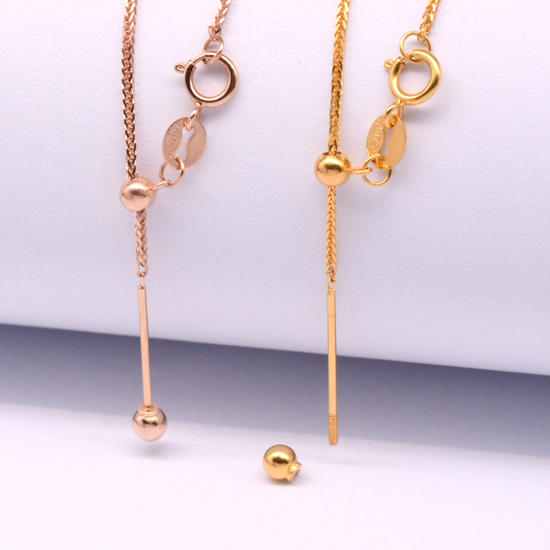 穿小孔吊坠神器18k金防丢针式链