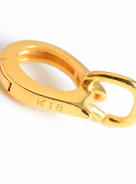k金珠宝连接扣18k吊坠扣头小提溜珍珠项链配件au750金diy小滴溜