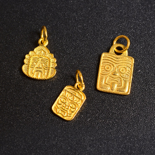 语瑶18k金古法金扎基拉姆吊坠