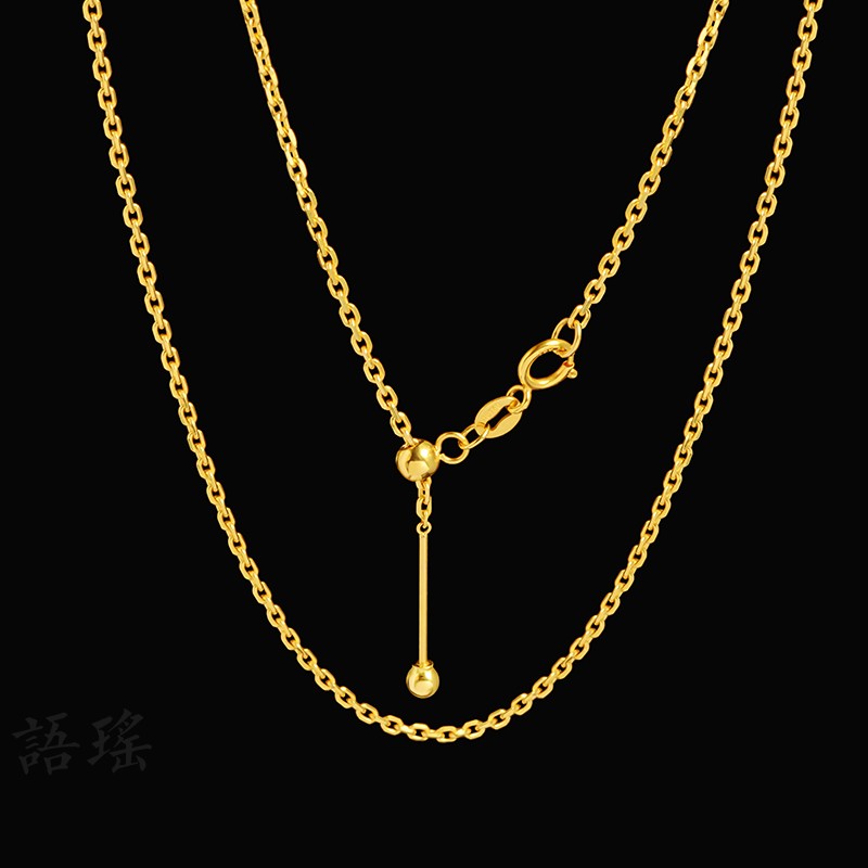 语瑶18k金螺丝珠可拆卸项链十字