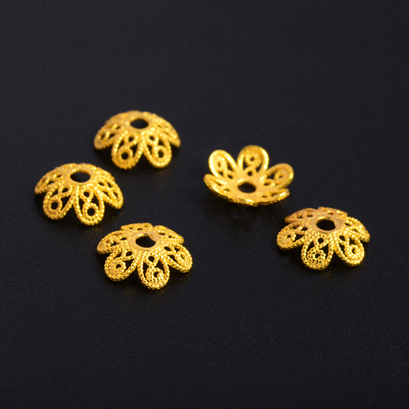 语瑶18k金古法花托隔片diy配件