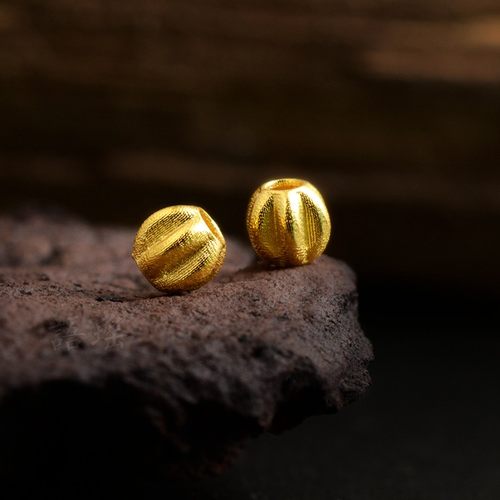 语瑶18k金古法南瓜隔珠通孔珠