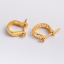 18k金扣头U形镶钻au750黄金白金玉佛彩金翡翠扣头配件吊坠扣空托