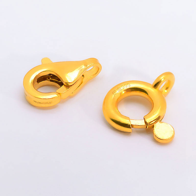 黄金999足金弹簧扣手链项链龙虾扣头diy手工纯金配件收尾链接扣,黄金,定价黄金项链,淘宝优惠券,粉丝福利购,淘宝优惠卷