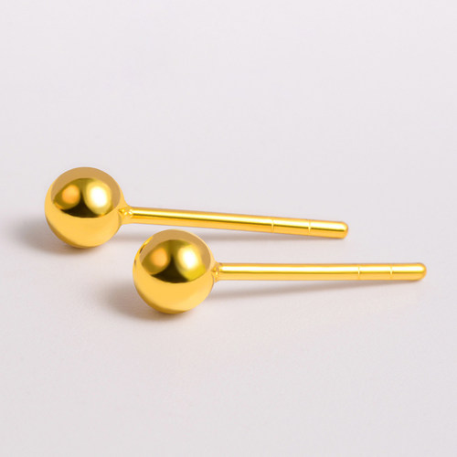 语瑶999足金豆豆耳针耳钉