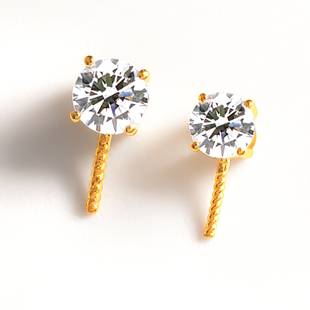 18k金扣头王妃款au750黄金珍珠吊坠空托配件项链镶嵌戴妃款半成品