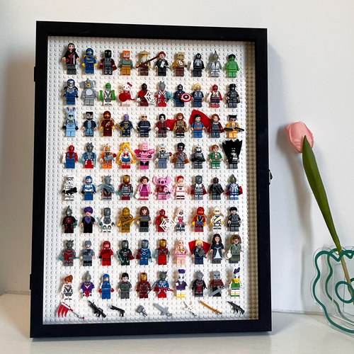 diy积木拼装玩具展示人偶相框