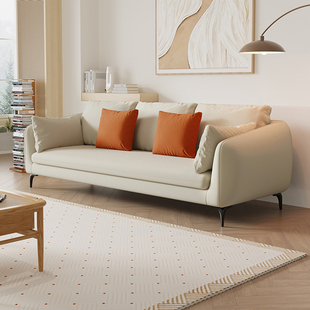 北欧奶油风布艺沙发科技绒布客厅家用小户型直排沙发现代简约网红