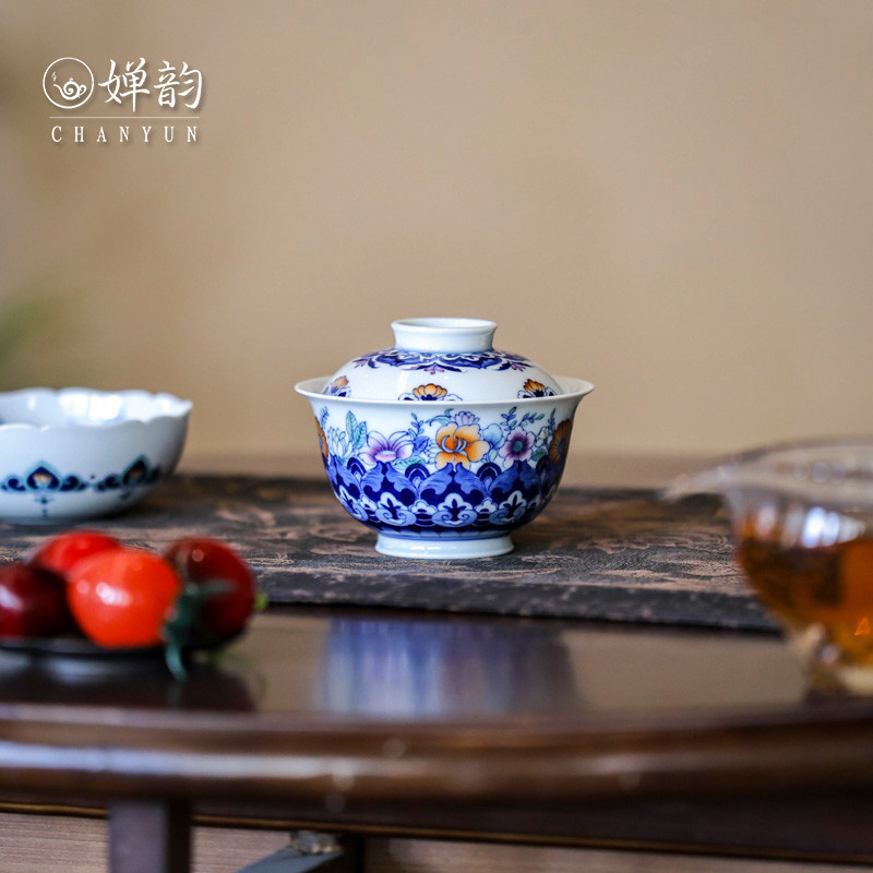 卓君宝华万象盖碗茶杯单个普洱杯