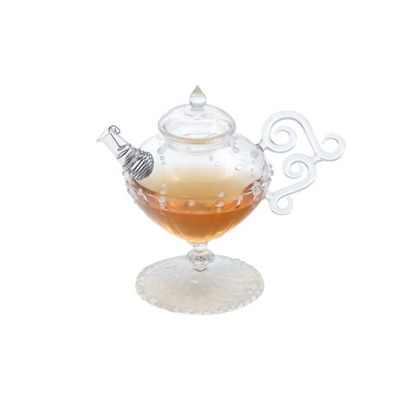 婵韵十卿朝露玻璃高足茶壶侧把壶