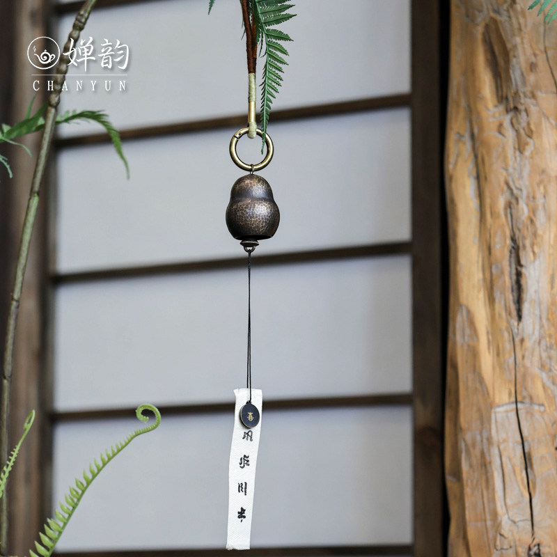 婵韵 春喜铜小胖梨铃铛风铃茶室挂件茶空间摆件复古茶具配件,餐饮具,茶道/零配,淘宝优惠券,粉丝福利购,淘宝优惠卷