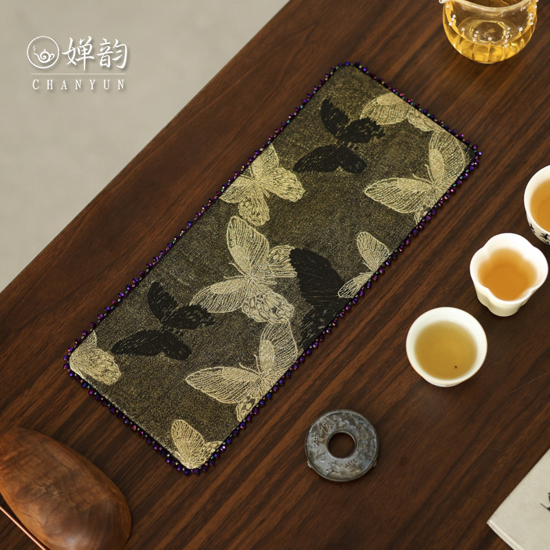 婵韵 中式复古蝴蝶茶席干泡席茶台垫子茶桌垫茶旗家用茶具配件,餐饮具,茶道/零配,淘宝优惠券,粉丝福利购,淘宝优惠卷