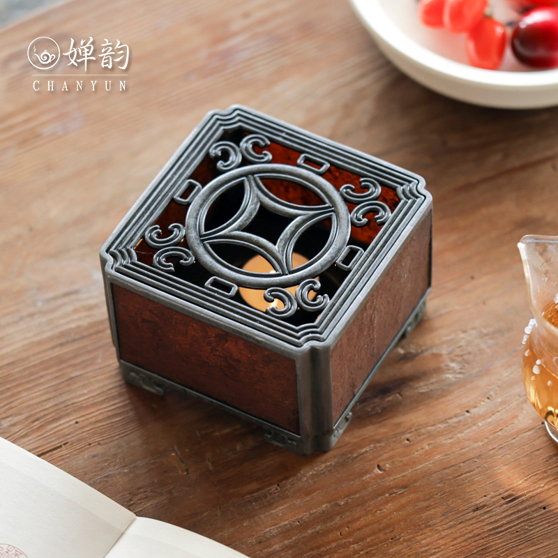 婵韵古篱铜钱岩石温茶器