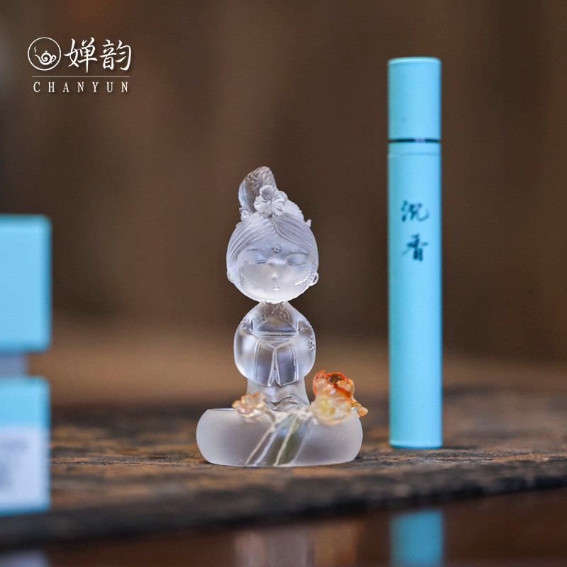 婵韵心缘堂琉璃桃花仙子香插底座