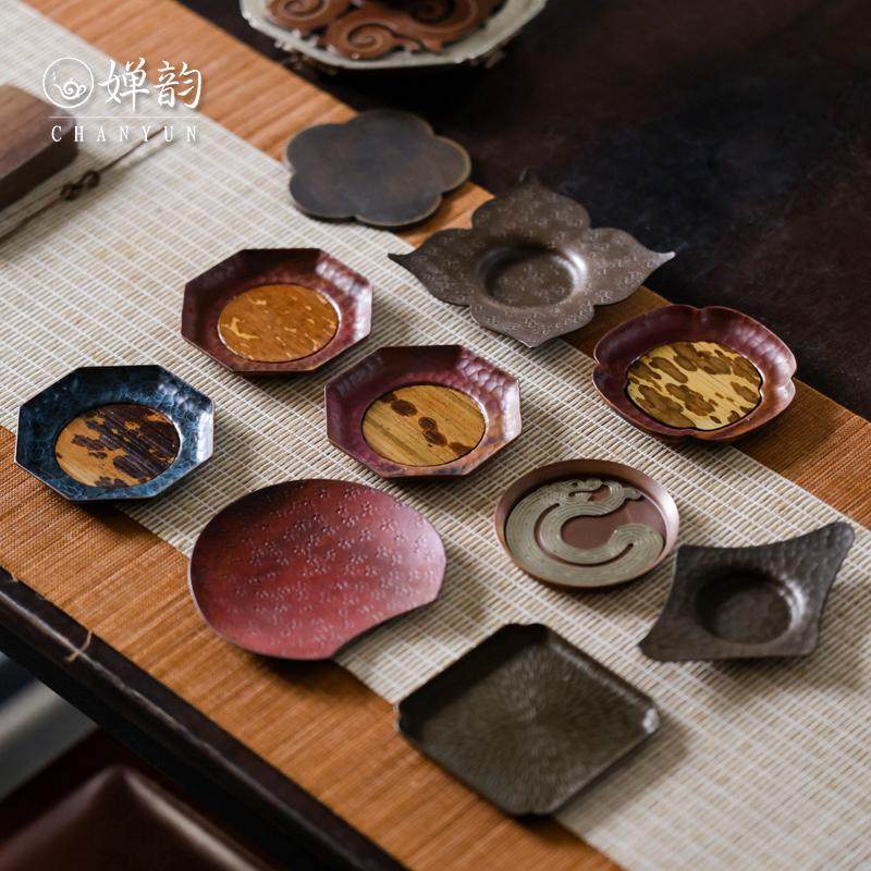 婵韵 春喜铜龙纹元宝梅花杯垫茶垫茶托隔热垫防滑垫茶桌茶具配件,餐饮具,茶托,淘宝优惠券,粉丝福利购,淘宝优惠卷