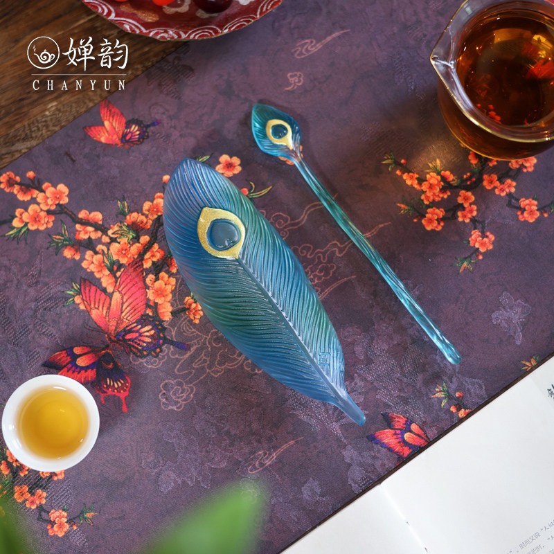 心缘堂琉璃孔雀雀之灵茶则茶拨