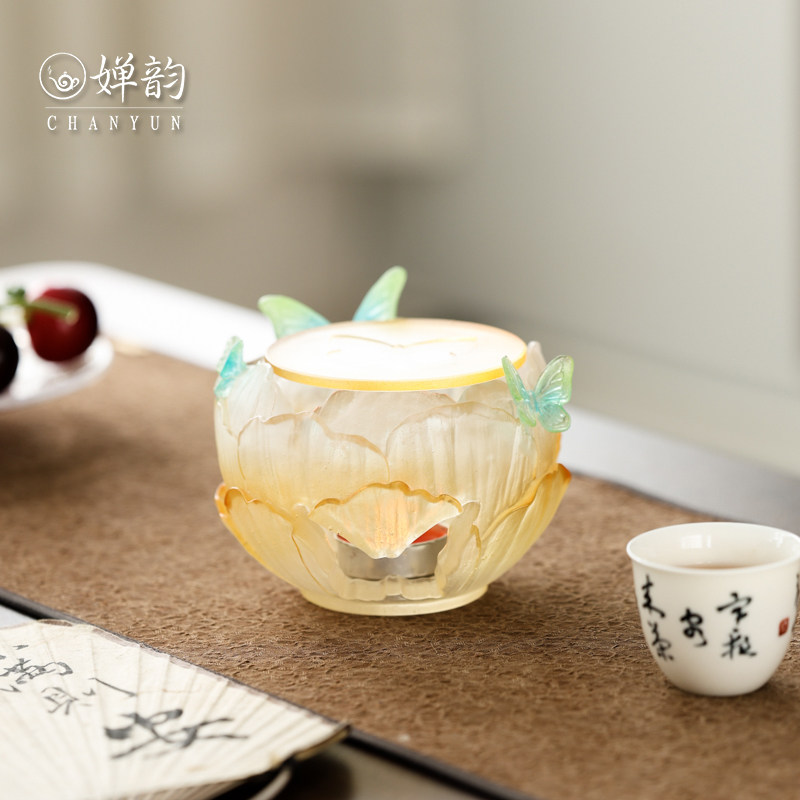 心缘堂琉璃蝶恋花蝶蝶蜡烛温茶炉