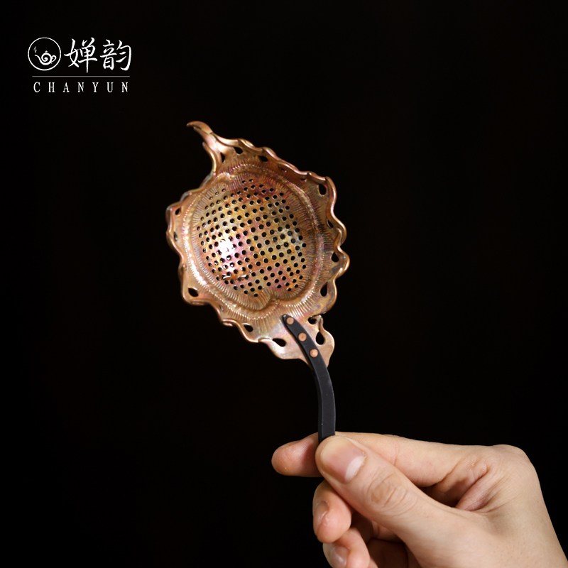 婵韵春喜铜孔雀羽毛茶漏茶滤