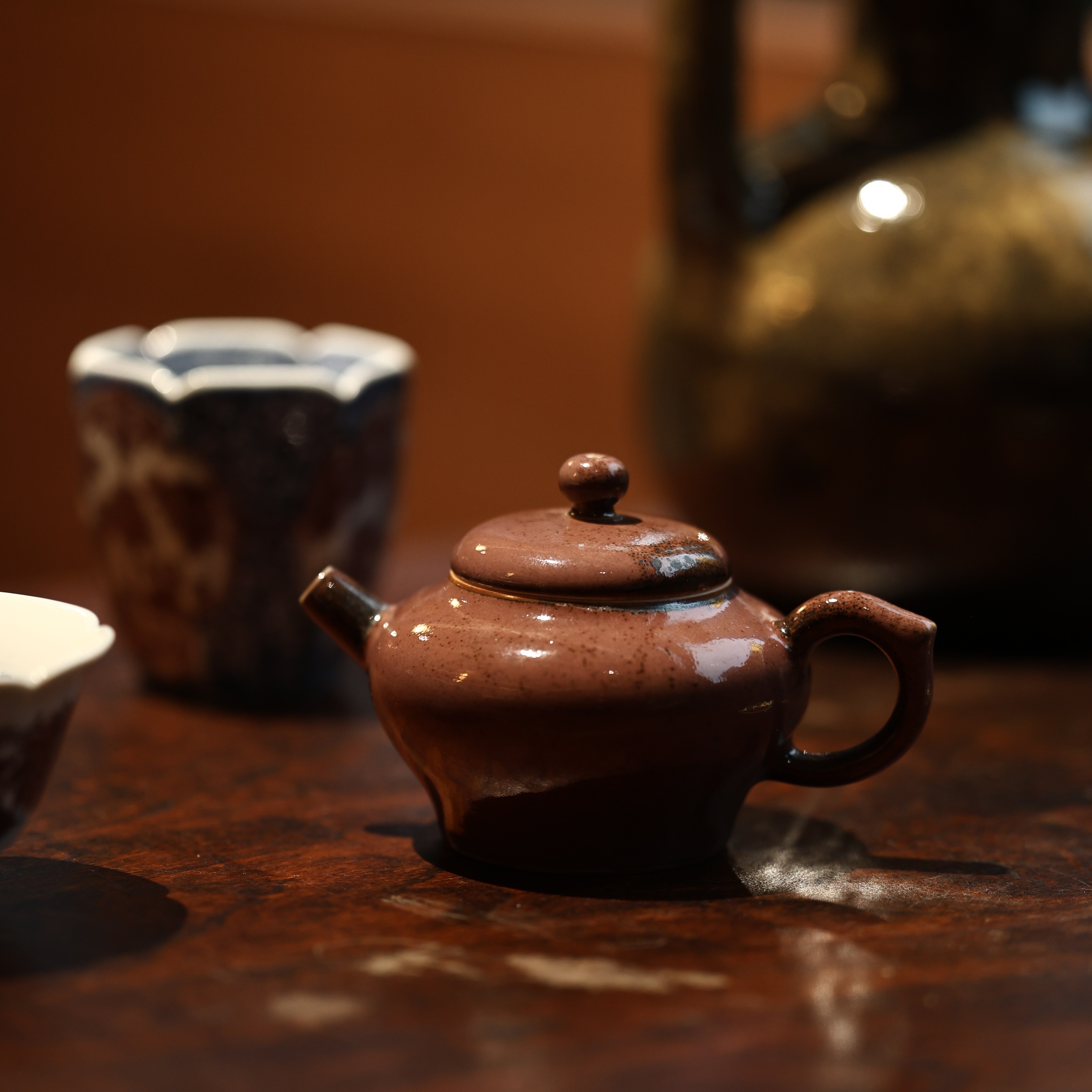 婵韵畅怀堂茶具茶壶枣皮红笑樱壶