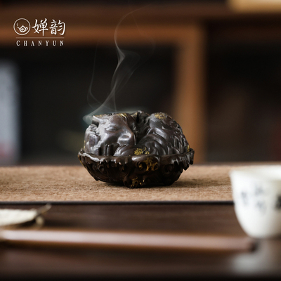 婵韵点金九尾狐香炉铜器焚香炉