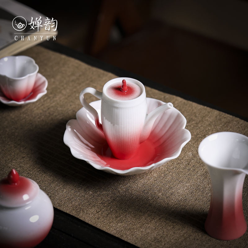 黄丽君茶具渐变玫瑰红茶壶高仕壶图片