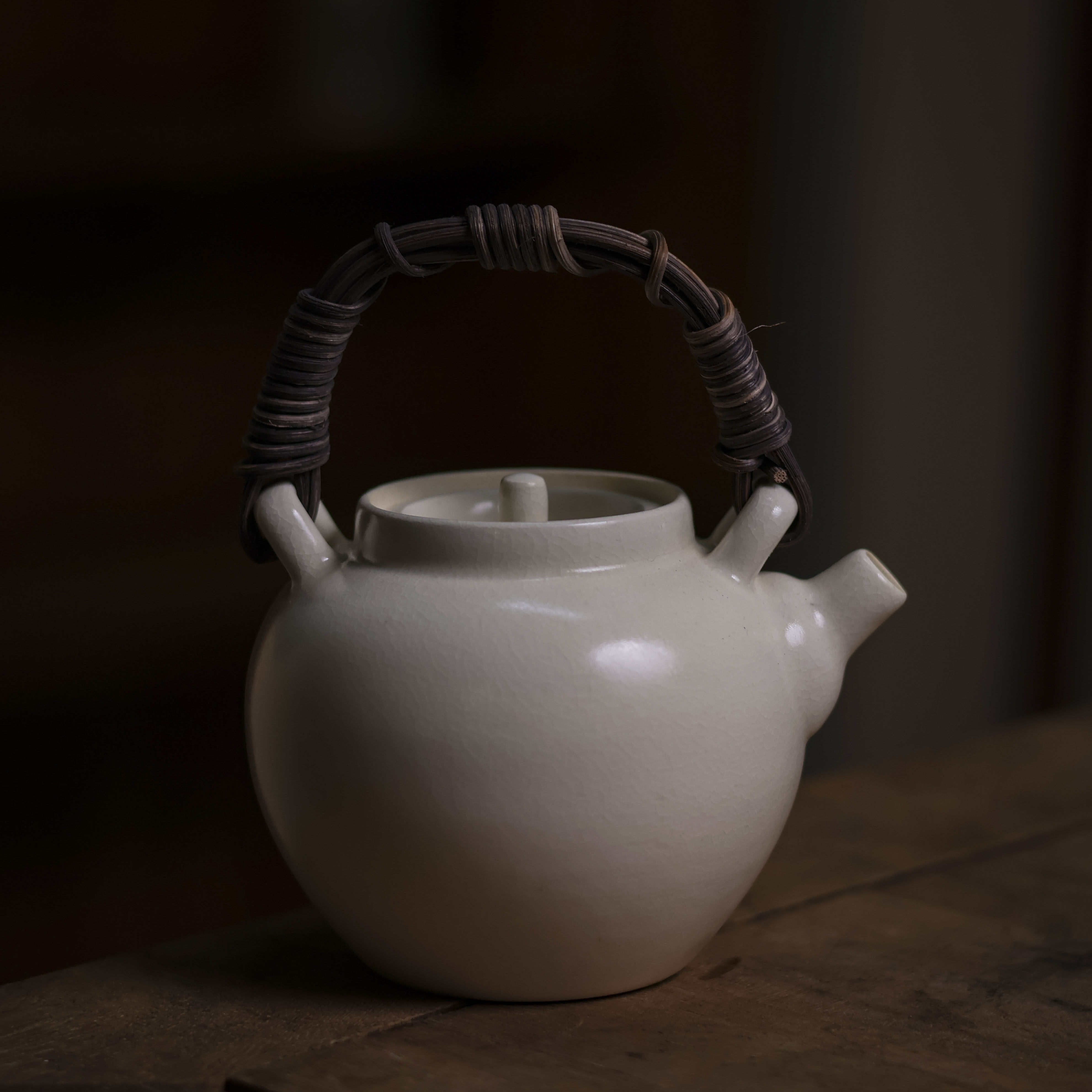 梵山堂茶壶苏打釉玉润珠圆提梁壶