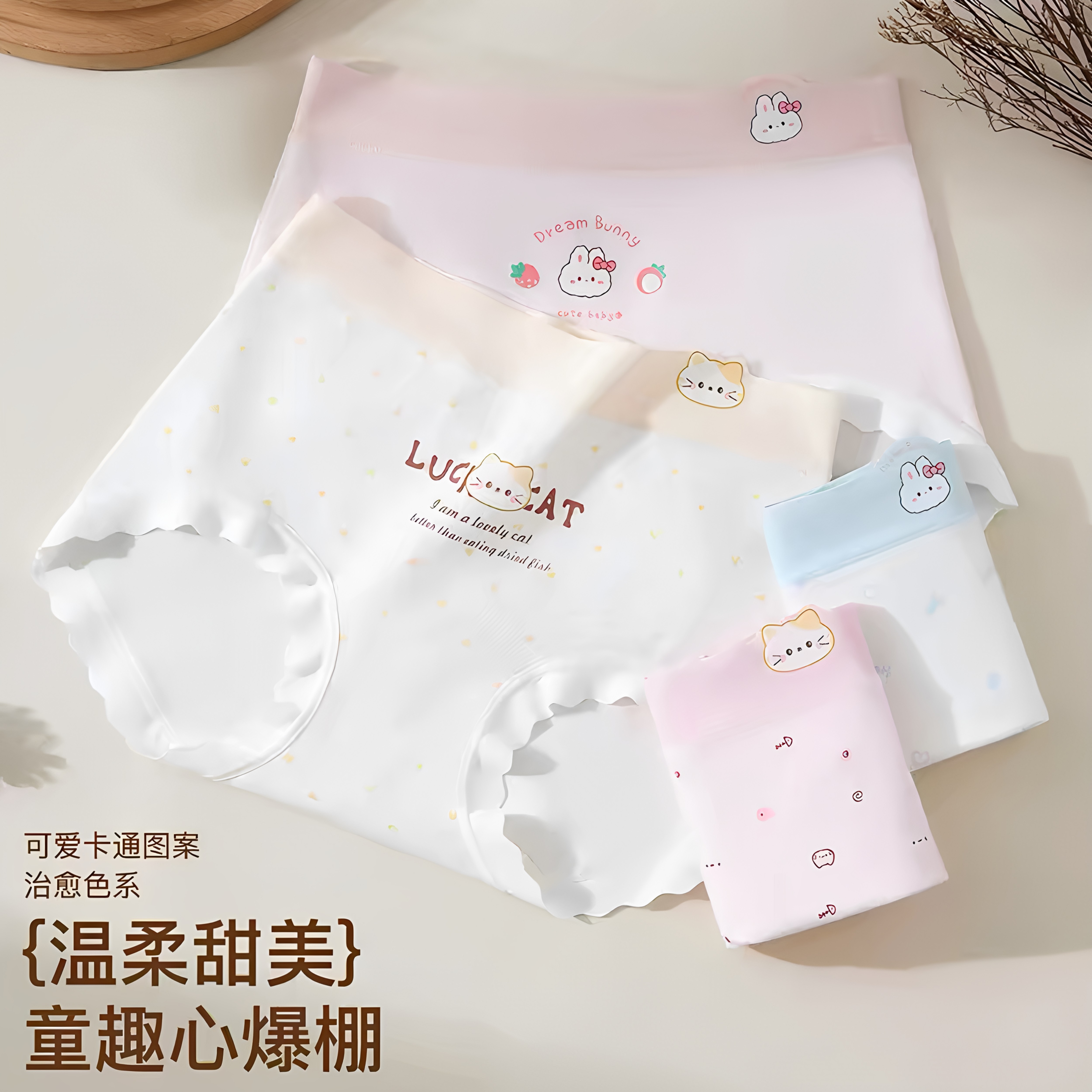 女童内裤100A益生菌纯棉a类儿童三角内裤四角短裤宝宝女孩小平角