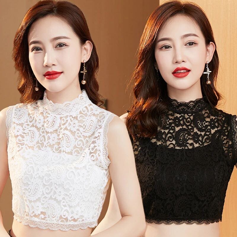 假领子百搭新款黑白2026春秋爆款打底衫洋气衣服女蕾丝上衣