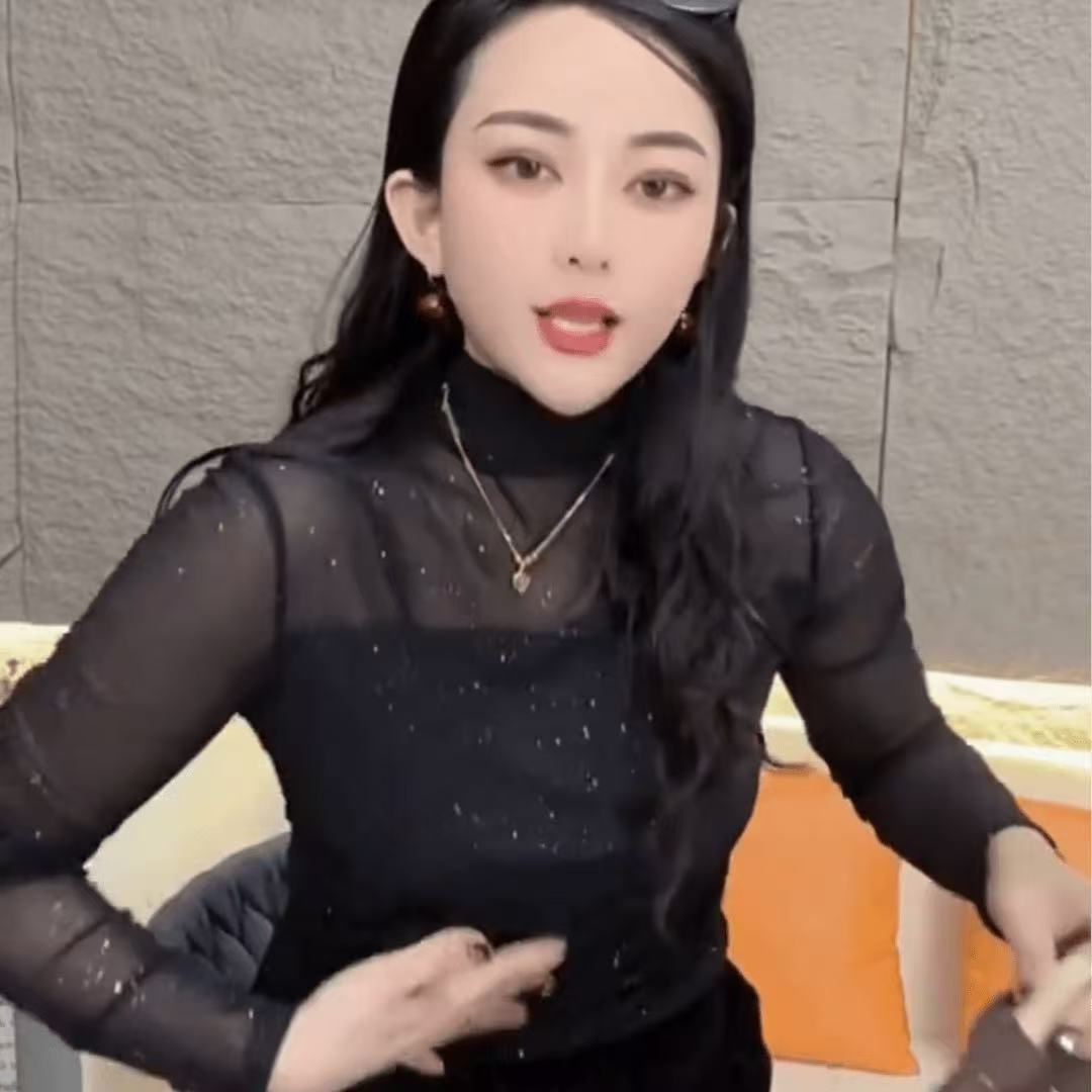 欧货高领网纱亮片长袖女秋冬2025新款洋气修身内搭t恤打底衫上衣