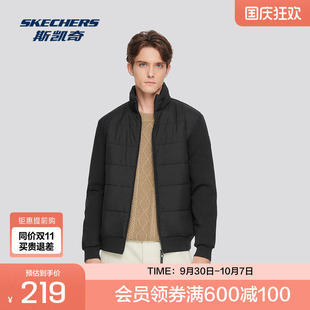 斯凯奇官方outlets 运动休闲棉衣立领夹克保暖外套防寒防风 冬男士