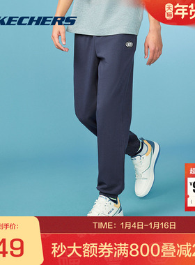 斯凯奇官方outlets裤子男款休闲裤运动户外宽松黑色长裤
