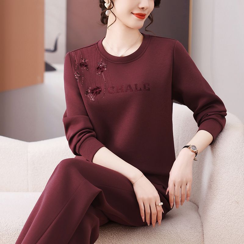 2025春秋新款妈妈装套装休闲运动跑步广场舞热卖中老年女装一整套