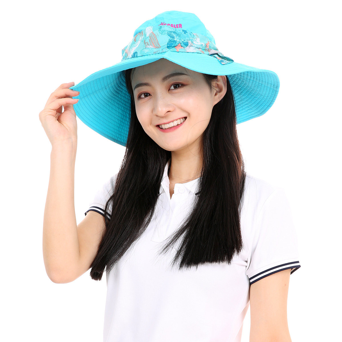 思凯乐户外春夏男女款防晒遮阳盆帽运动休闲速干徒步大檐渔夫帽子